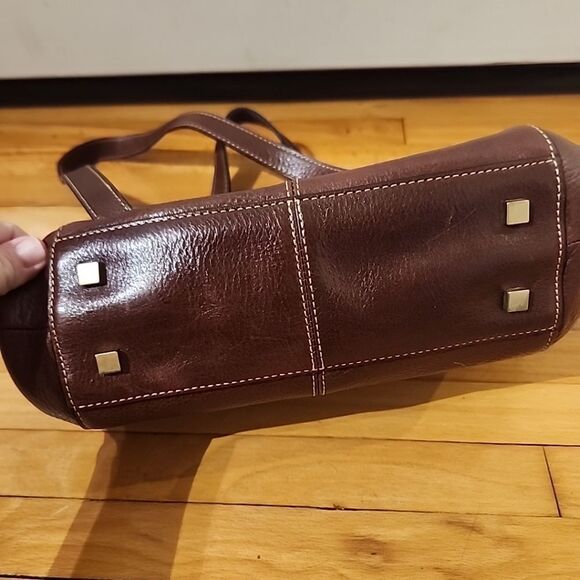 Vintage Etienne Aigner Genuine Leather Signature Brown Pebble Shoulder Bag Purse - Picture 4 of 8